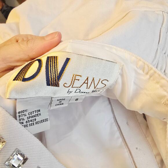 Vintage DV Jeans by Donna Vinci denim blinged tank top size 6 - Picture 5 of 5